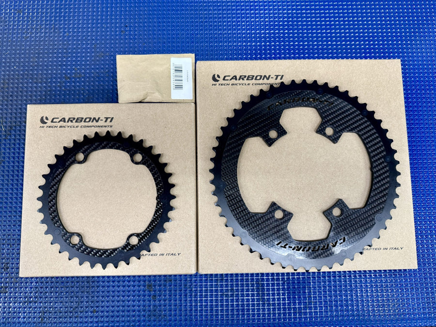 Carbon-Ti 50/34 chainring set 4bolt 110bcd with bolts